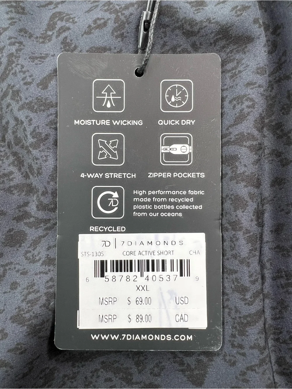 7 DIAMONDS CORE ACTIVE ATHLETIC SHORTS